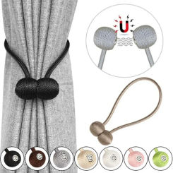 Magnet Curtain Buckle Tiebacks Curtain Clips No Punch Modern Curtain Accessories Pearl Magnetic Ball Home Decoration Accessories