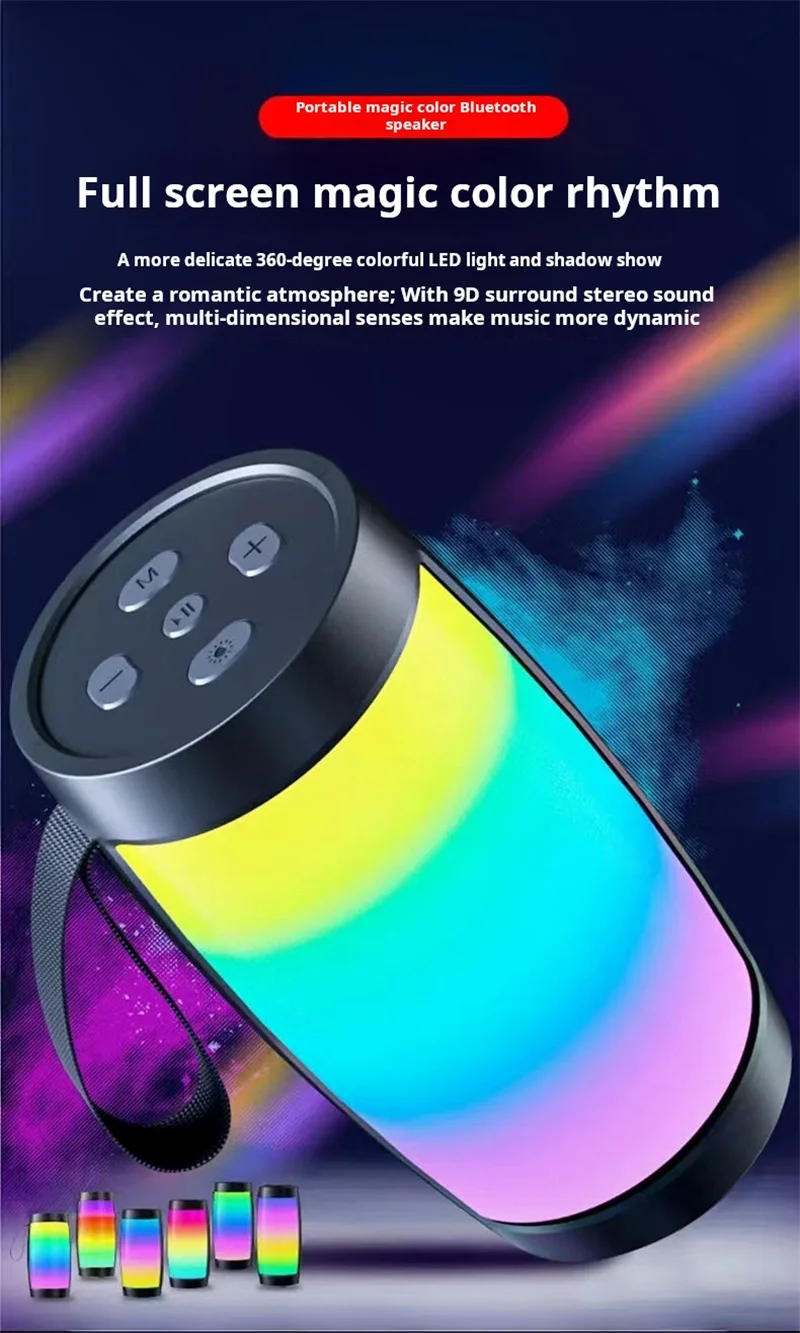 Description Picture 2 of itemXIAOMI Portable Bluetooth Wireless Mini Speaker, Support USB Disk TF Card, Wireless Loudspeaker Box Home Karaoke, Colour Light