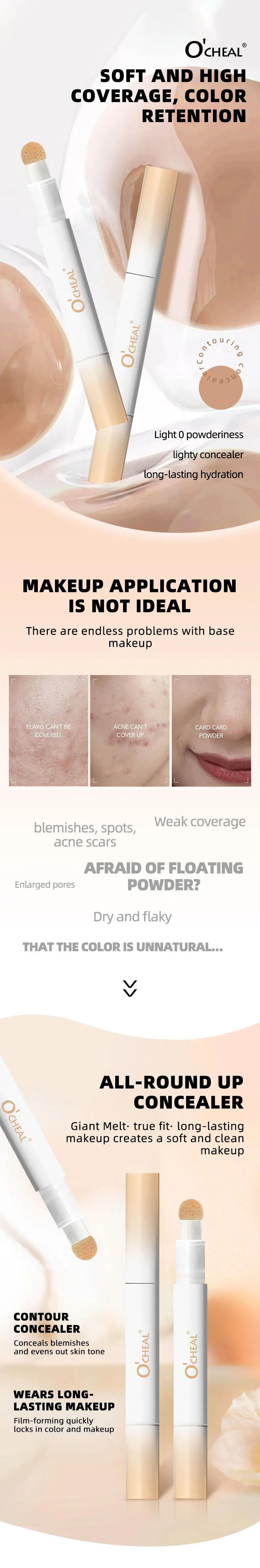 Description Picture 2 of itemAir Cushion Concealer Pen Rotary Liquid Matte Silky Smooth Foundation Cream Pencil Oil Control Cover Dark Circles Natural Makeup