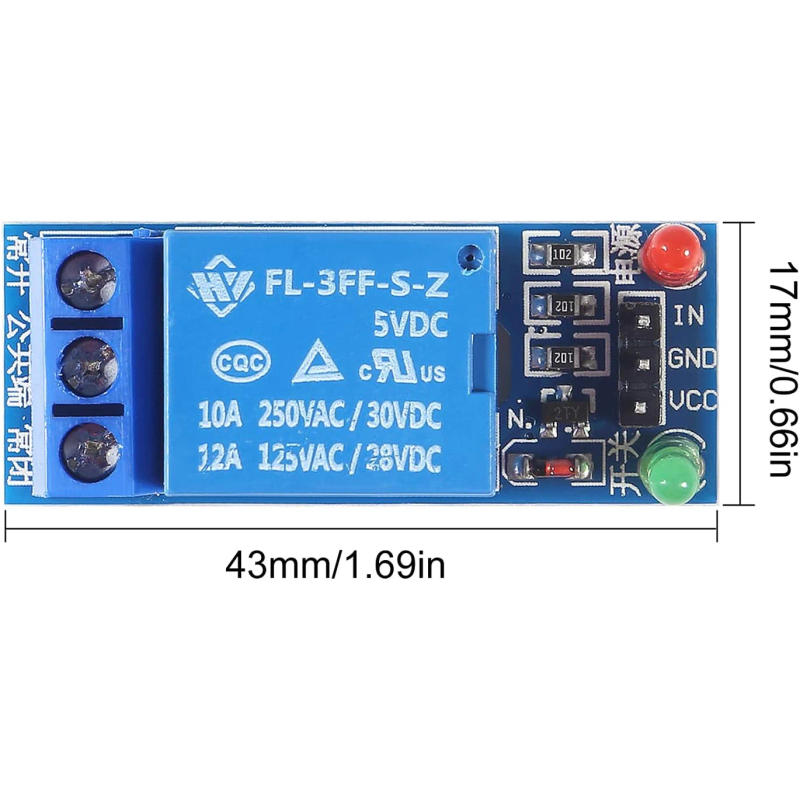 Description Picture 2 of item10PCS 5V One Channel Relay Module Relay Switch with OPTO Isolation High Low Level Trigger for Arduino Raspberry pi ARM AVR