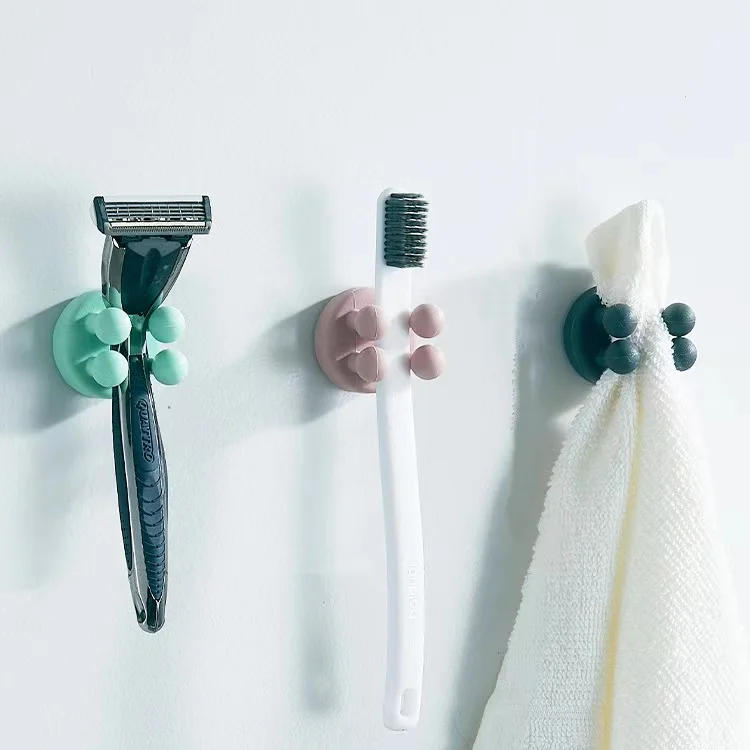 Description Picture 5 of item1Pcs Self Adhesive Silicone Hook Seamless Bathroom Kitchen Wall Door Hangers Punch-Free Hooks Key Holder Towel Rack Storage Hook