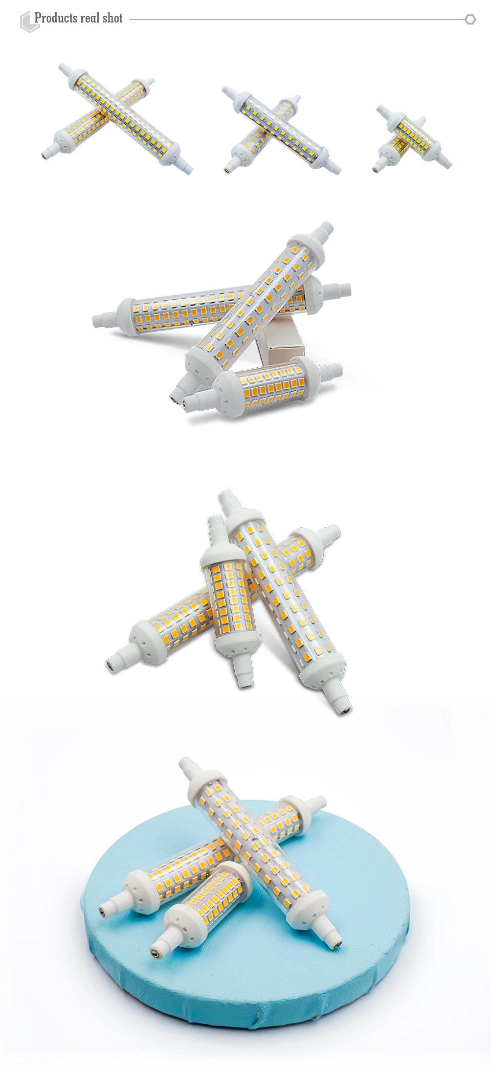 Description Picture 5 of itemLED Lamp R7S 78mm 118mm 135mm J78 J118 SMD 2835 Lampada Led Bulb AC220V 6W 9W 12W Corn Light Energy Saving Replace Halogen Light