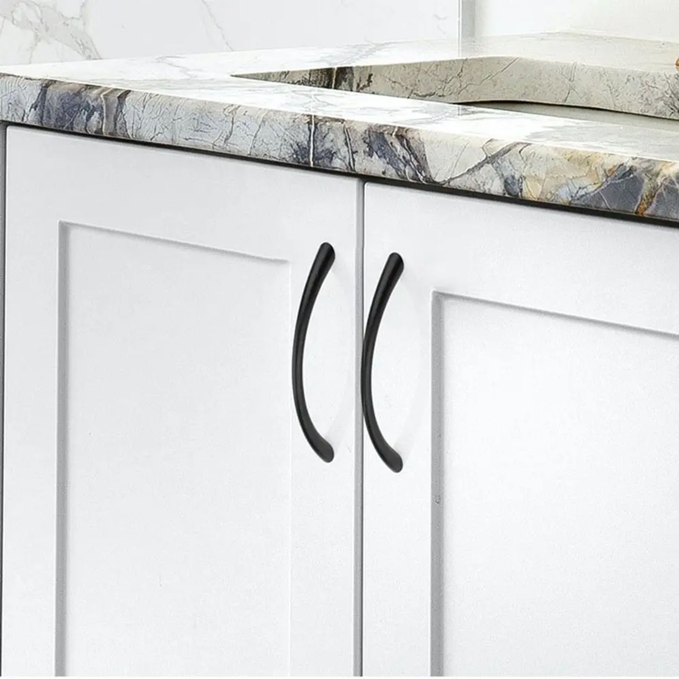 Description Picture 4 of itemCurved Solid Cupboard Shoe Cabinet Handle Furniture Hardware Wine Cabinet Handle Black Wardrobe Door Handle Cabinet Pull
