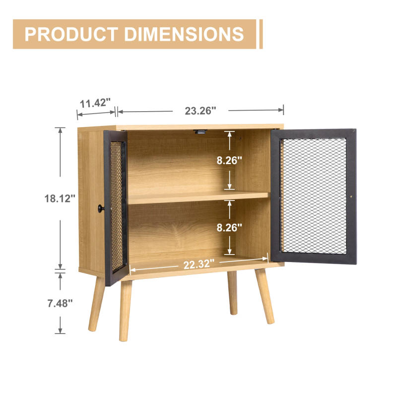 Description Picture 4 of itemModern Sideboard Buffet, Free Standing Entryway Storage Cabinet Bedside Console Tables for Hallway, Rustic Brown