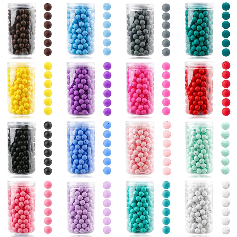 Description Picture 2 of item12mm 100Pcs Loose Silicone Beads Round BPA Free For Jewelry Making Bracelet Necklace DIY Pacifier Chain Accessory Box Set
