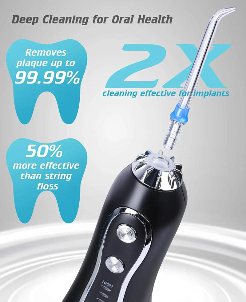 Description Picture 6 of itemKinseiBeauty 5 Modes Oral Irrigator Teeth Whitenin Portable Dental Flosser USB Rechargeable 300ml Tank Water Flosser Dental