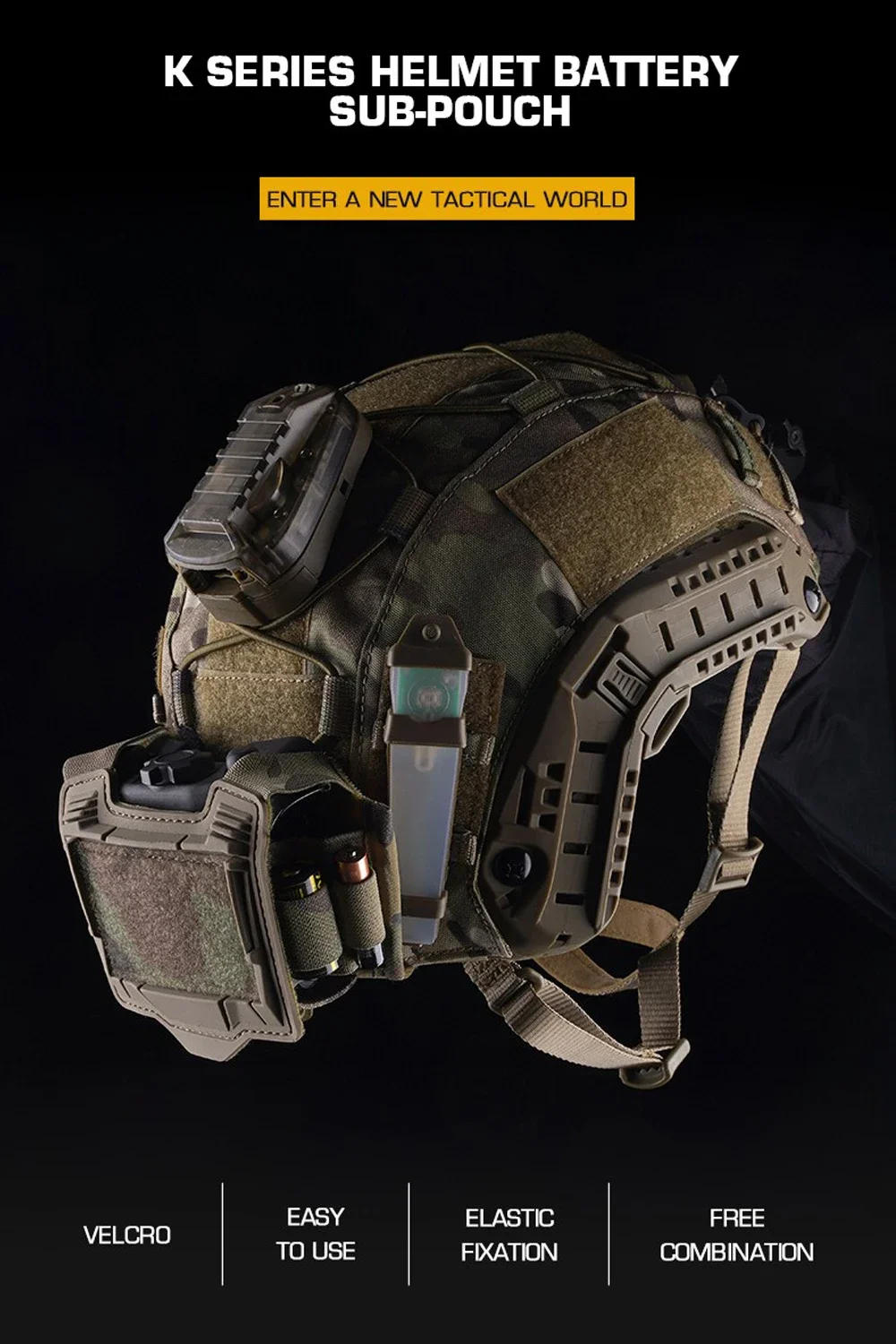 Description Picture 2 of itemFast Helmet Rear Pouch Agilit Style Battery Pouches Weight Bag NVG Night Vision Battery Sub-pouch Tactical OPS-CORE Helmet Cover