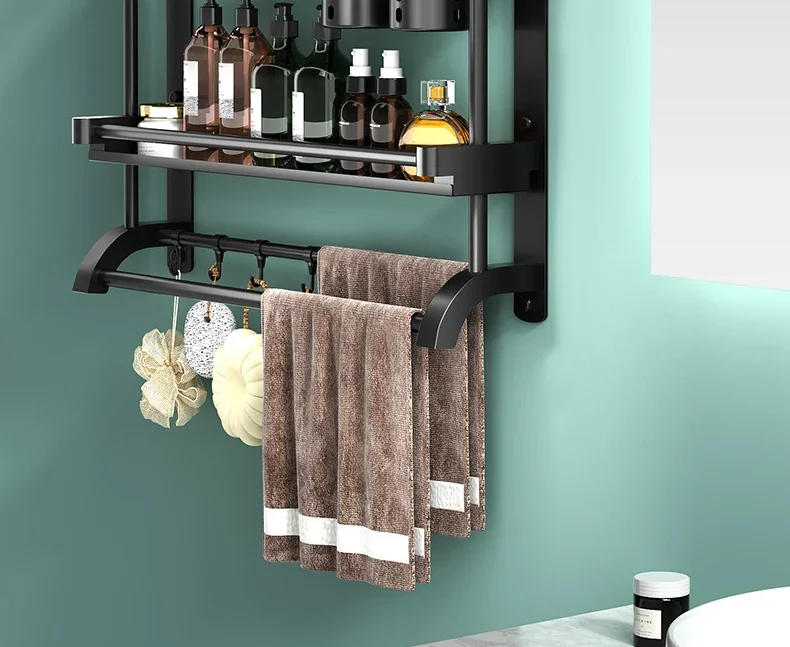 Description Picture 6 of itemBathroom Toilet Storage Rack 304 Stainless Steel Tower Rack Punch Free Towel Rack Wall Hanging Cosmetics Shelf
