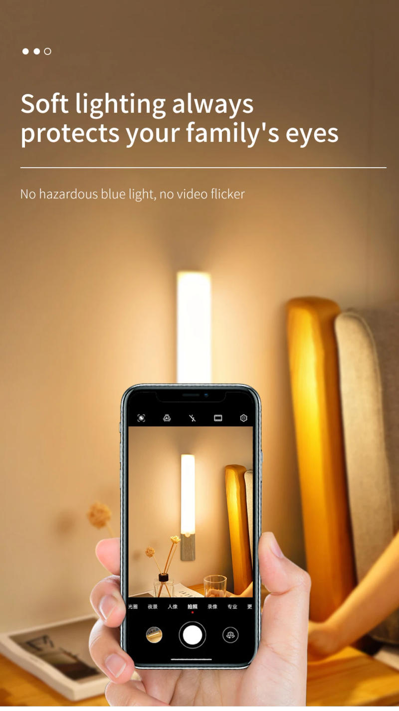 Description Picture 4 of itemLED USB Night Light Magnetic Wall Lamp Motion Sensor Kitchen Cabinet Closet light Home Bedroom Table Move Lamp Bedside Lighting