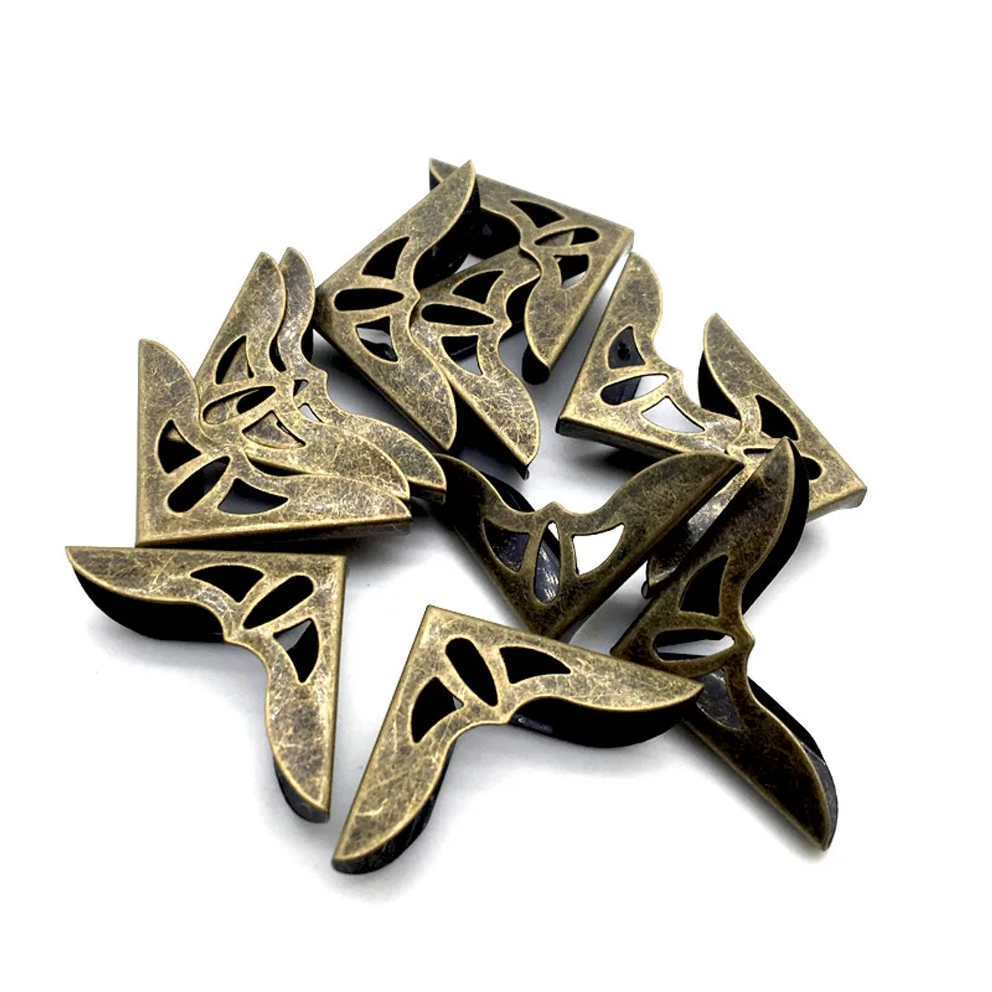 Description Picture 3 of item20PCS/Lot 30X30X8mm Brown Metal Book Corners For Photo Albums Menus Folders DIY Scrapbooking Decor Corner Protectors SC296