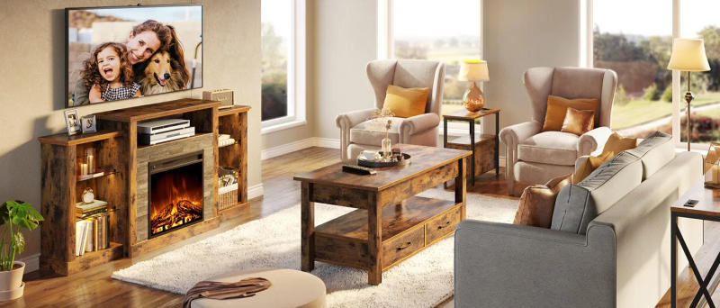 Description Picture 2 of itemBed Frame Queen Size with Lift Up Storage, Charging Station & LED Lights, Upholstered Storage Headboard, No Box Spring Needed,