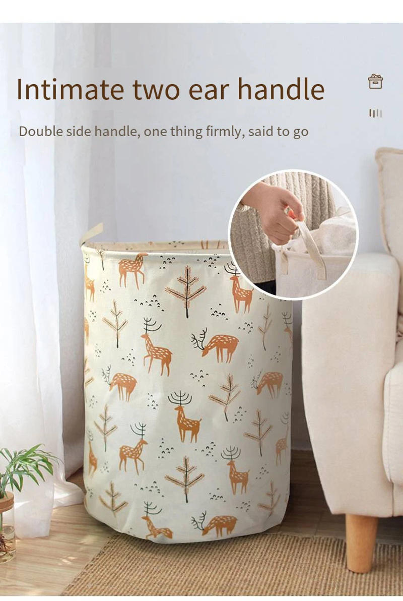 Description Picture 3 of itemStorage Basket Storage Bucket Baby Clothes Storage Basket Cloth Hamper Fabric Hamper Sundries Basket Washing Basket