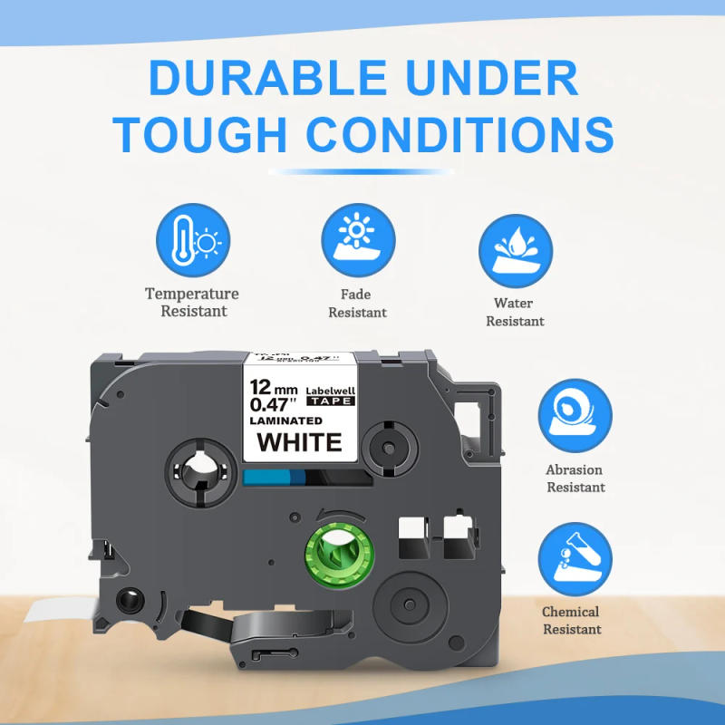 Description Picture 4 of itemLabelwell 5/10PK 231 12mm Laminated Label Tape Compatible for Brother 231 221 131 531 631 for Brother P-Touch PTH110 Label Maker