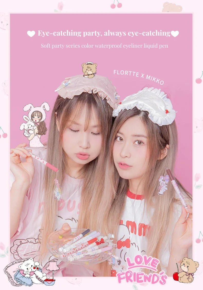 Description Picture 2 of itemFLORTTE Colourful Waterproof Eyeliner Pencil Aegyosal 10 Colors Long-lasting Waterproof And Smudge-Free Makeup