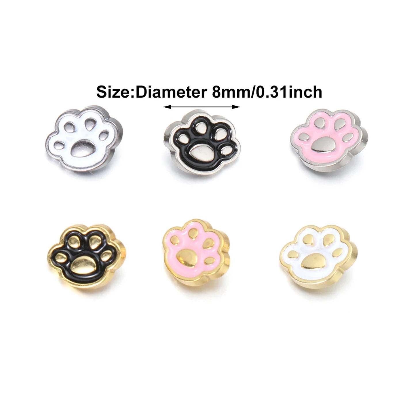 Description Picture 3 of itemDollhoues Miniature Decoration Cat Paw Pattern Craft Mini Buttons Metal Buckles DIY Doll Clothes Clothing Sewing Buckle