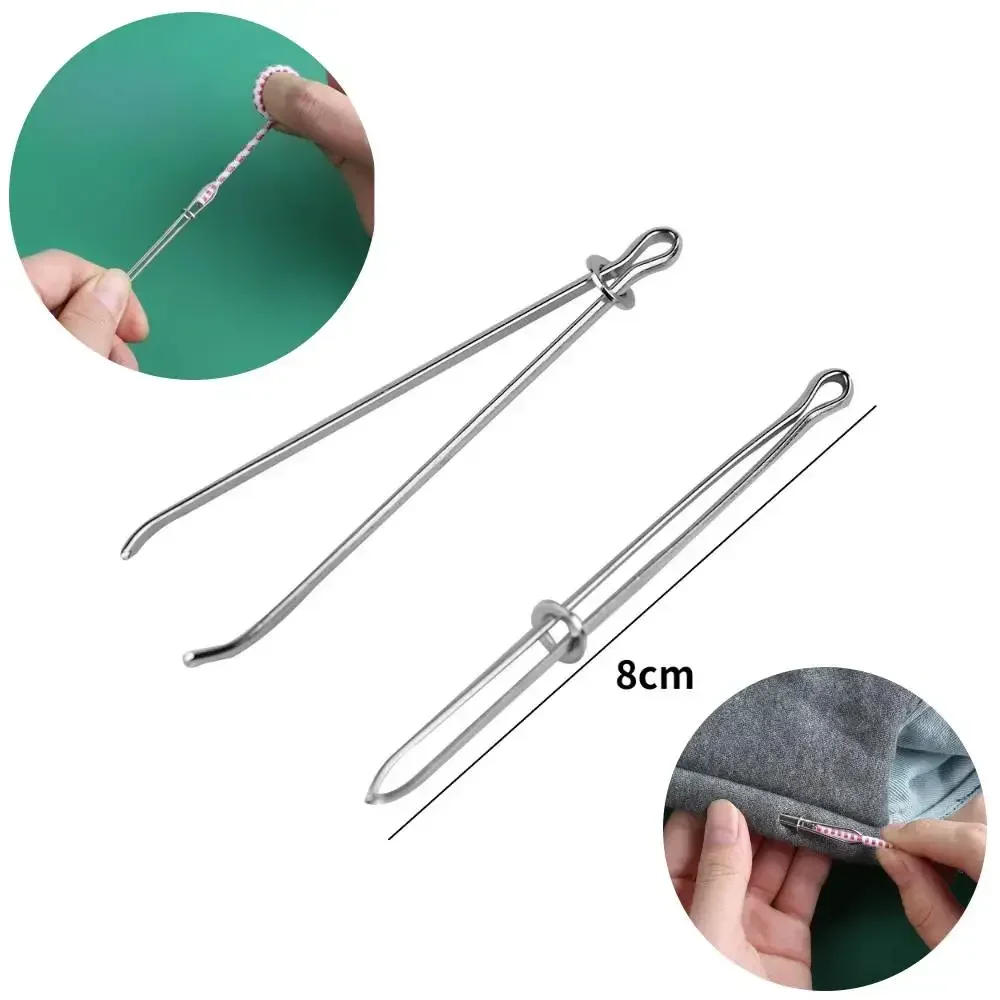 Description Picture 2 of item2 pcs Garment Clips Sewing Tools Elastic Band Punch Cross Stitch Threader Wear Elastic Clamp Threading Device New