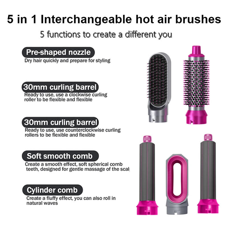 Description Picture 3 of item5 In 1 Quality Hairdryer Comb Hot Air Comb For Curling And Straightening Hair Automatic Straight Hair Comb Styling Hair Dryer