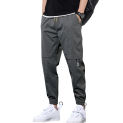 Elastic Waist Trousers Versatile Men's Cargo Pants with Multiple Pockets Elastic Waist Ankle-banded Design for Gym Outdoor