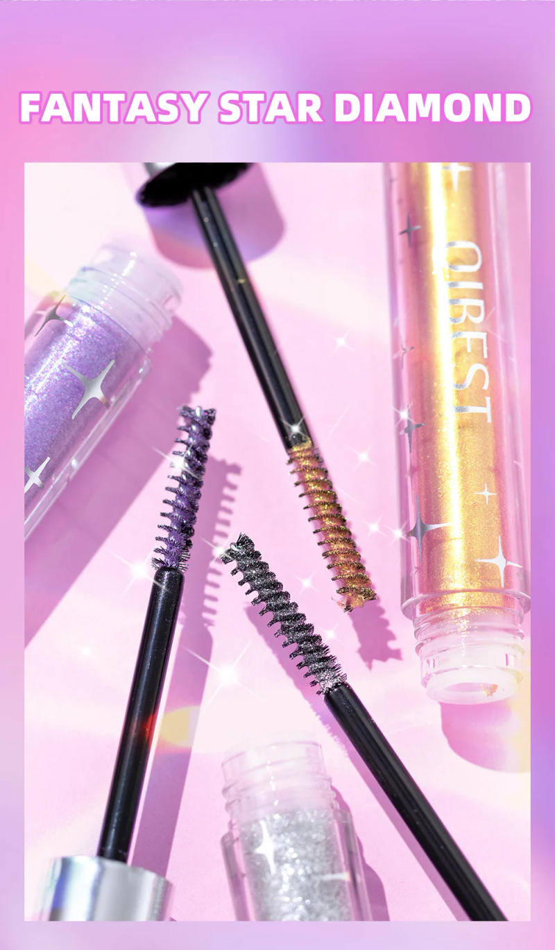 Description Picture 4 of itemSliver Gold Purple Glitter Mascara Quick Dry Long Lasting Waterproof Curling Thick Shiny Eyelash Sexy Diamond Mascara Makeup