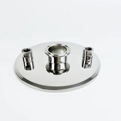 6" (154mm) OD167 Tri-clamp Sanitary Flat Cover/ Cap With 1.5" Ferrule Clamp And 1/4" FNPT * 2 For Extractor ,SS304