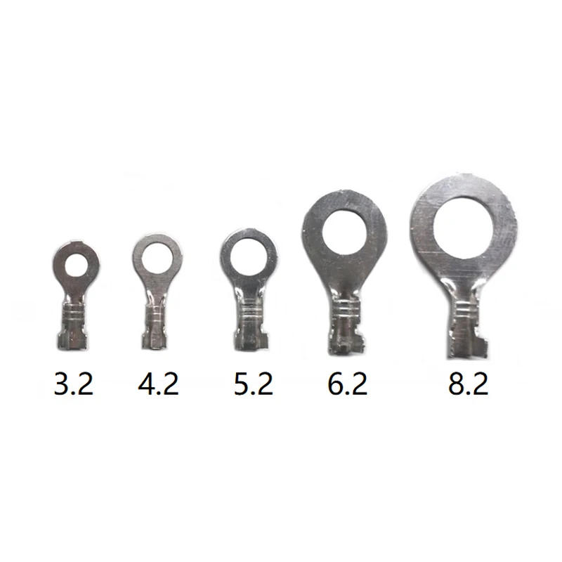 Description Picture 2 of item100pcs Non-insulated Ring Lugs Eyes Crimp Terminals Naked ConnectorM3 M4 M5 M6 M8 M10 Wire Cable Connectors Terminals Assortment