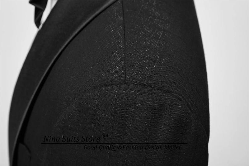 Description Picture 6 of itemGwenhwyfar Lattice Jacquard Men Suits Single Breasted Blazer Pants with Black Satin Trim 2024 New Tailor-made Costume Homme