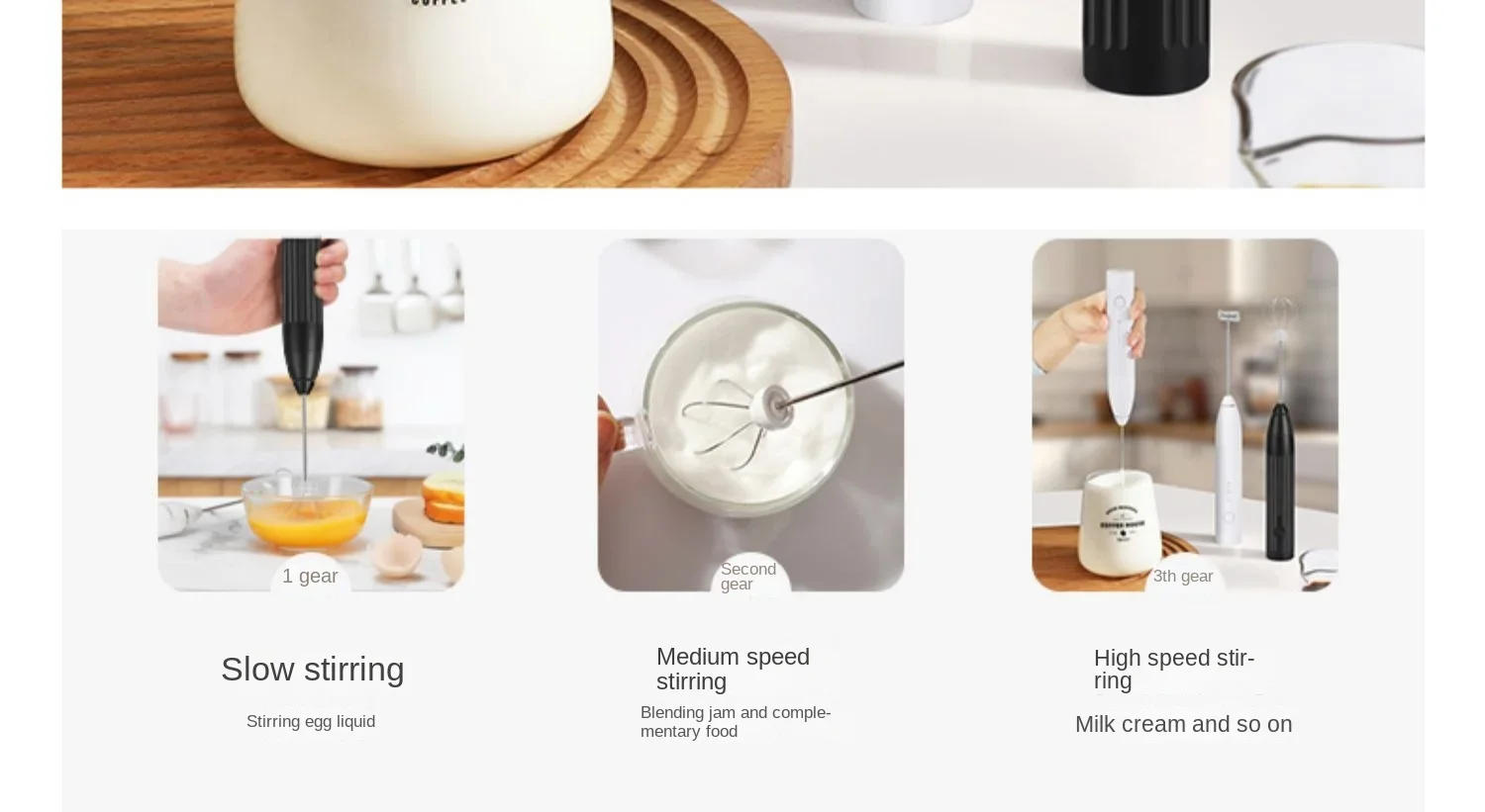 Description Picture 5 of item110V 220V Mongdio frother, coffee frother, electric frother, household milk beater, handheld mixer