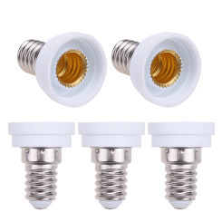 5pcs/Pack E14 to E12 LED Lamp Base Bulb Holder Converter Light Adapter Socket Lighting Parts Accessories White