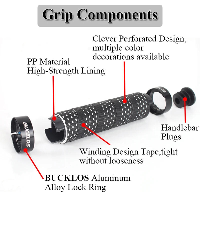 Description Picture 4 of item1Pair BUCKLOS Bicycle Handlebar Grips Soft 22.2mm MTB Handle Lock Grips Comfortable Shockproof Bike Tape Grip Bicycle Parts
