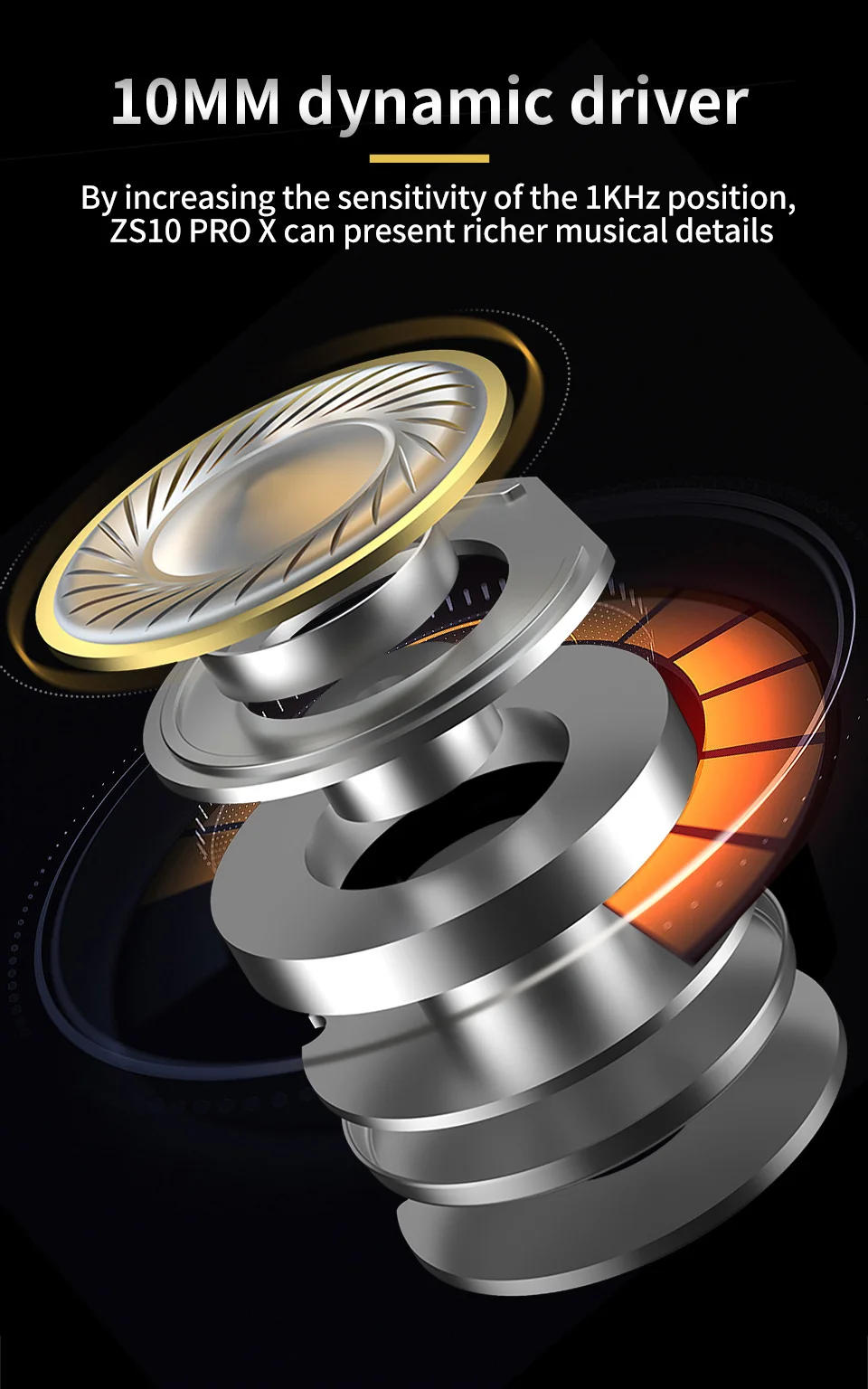 Description Picture 6 of itemKZ ZS10 PRO X HIFI Bass Metal Hybrid In-ear Earphone Sport Noise Cancelling Headset Earbuds KZ ZSN PRO AS16 PRO AS12 ZSX ZEX