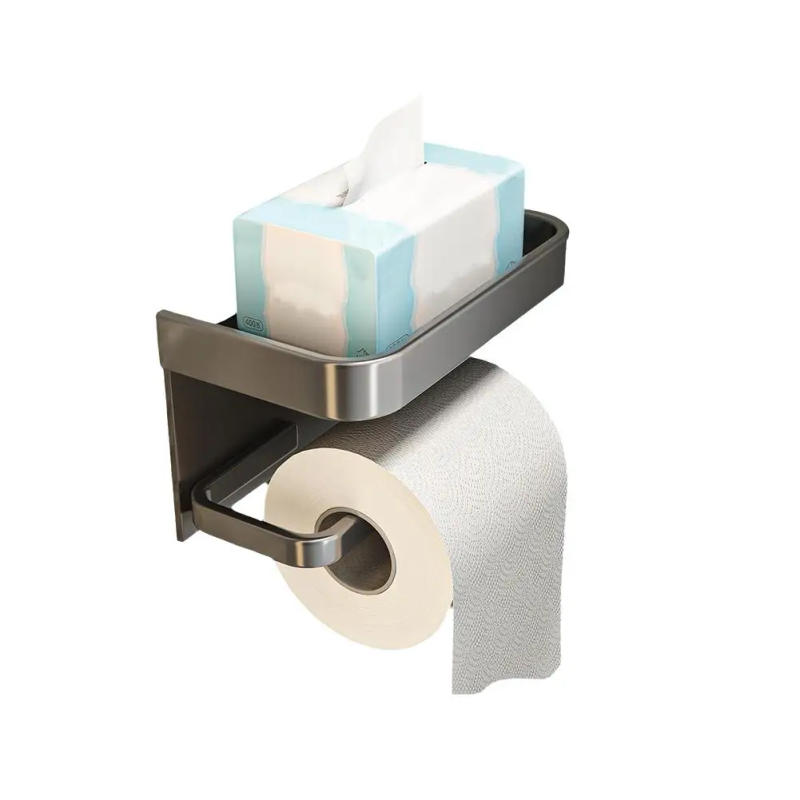 Description Picture 2 of itemToilet Paper Holder Aluminum Alloy Wall-Mounted Tissue Towel Roll Dispenser Storage Rack For Bathroom Kitchen Toilet Accessories