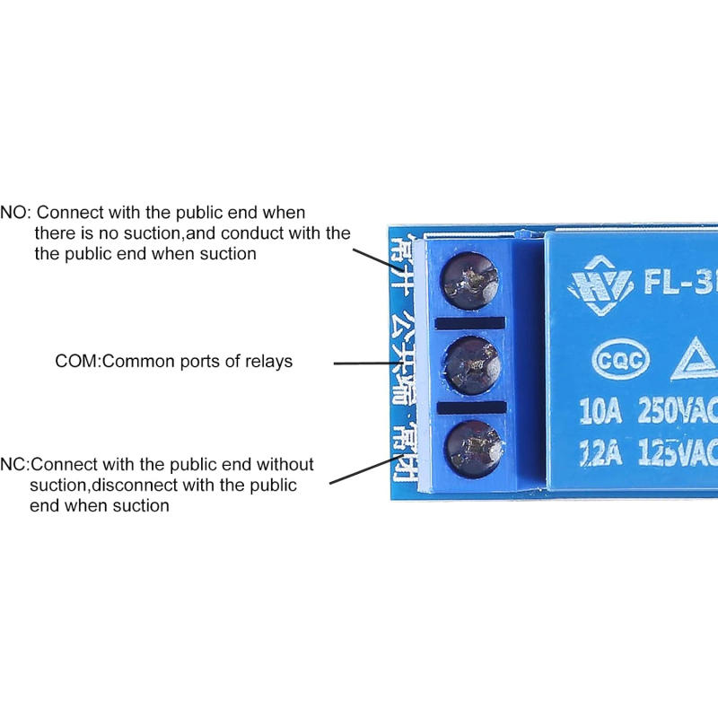 Description Picture 4 of item10PCS 5V One Channel Relay Module Relay Switch with OPTO Isolation High Low Level Trigger for Arduino Raspberry pi ARM AVR