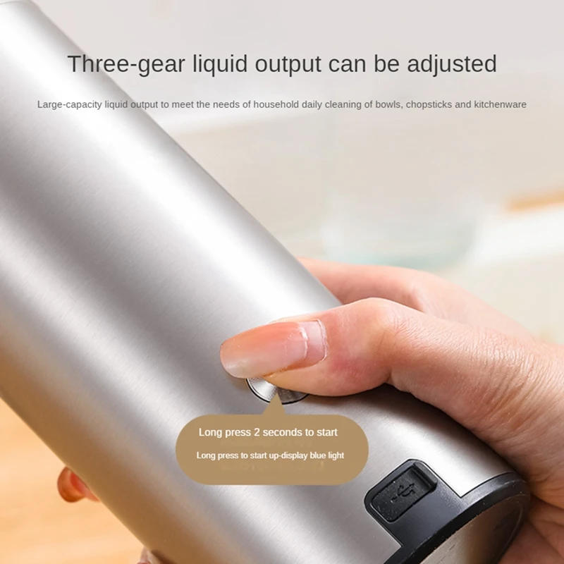 Description Picture 5 of itemStainless Automatic Liquid Soap Dispensers Kitchen Metal Lotion Bottle Touchless Induction Sensor Bathroom Accessories Parts