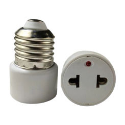 Plug Connector E26/E27 Lamp Holder Converter Flame Retardant EU/US Polarized Light Bulb Socket Adapter Fit for 2/3 Prong Convert