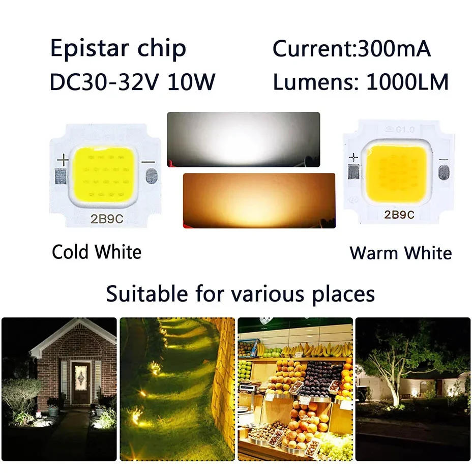 Description Picture 5 of item5pcs High Power 300mA LED COB Chips 10W DC 30-32V Light Beads SMD DIY For LED Bulb Floodlight Spotlight  Portable Work Lights