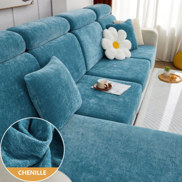Chenille Adaptable Elastic Sofa Covers Living Room Non-slip Straight/Corner/l Shape 2/3/4 Seater Adjustable Stretch Sofa Cover