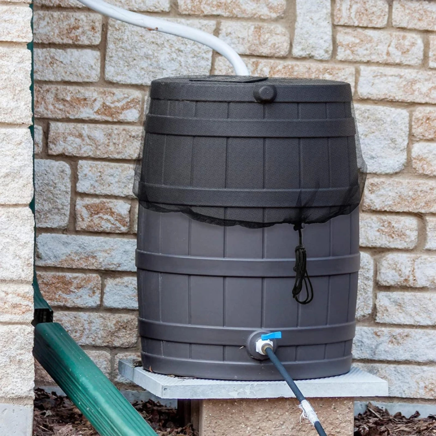 Description Picture 6 of item60-100cm Mesh Cover Netting for Rain Barrel Water Collection Bucket Raindrop Anti-fall Leaves Filter Net Water Protection Tools
