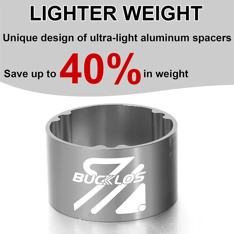 Description Picture 5 of item11pcs BUCKLOS Bicycle Aluminum Alloy Washer 1-1/8'' Stem Fork Spacers 2/3/5/10/15/20mm Road MTB Headset Spacer Bike Accessories