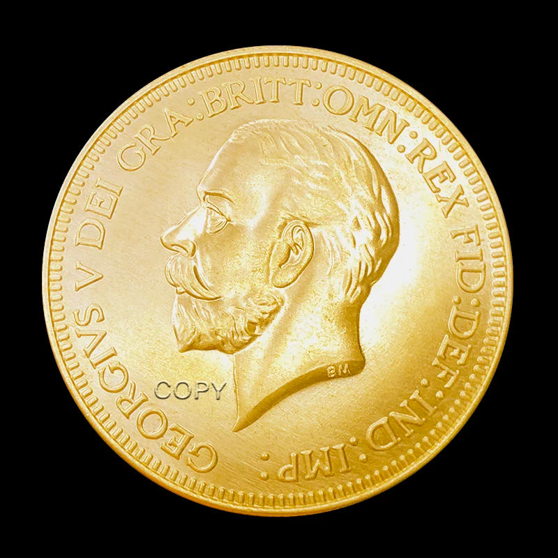 Description Picture 3 of itemUK 1911 King George V 5 Pounds Horse Sword Knight Gold/Silver Coin, Home Decoration Crafts, Original Challenge Medal, Gift