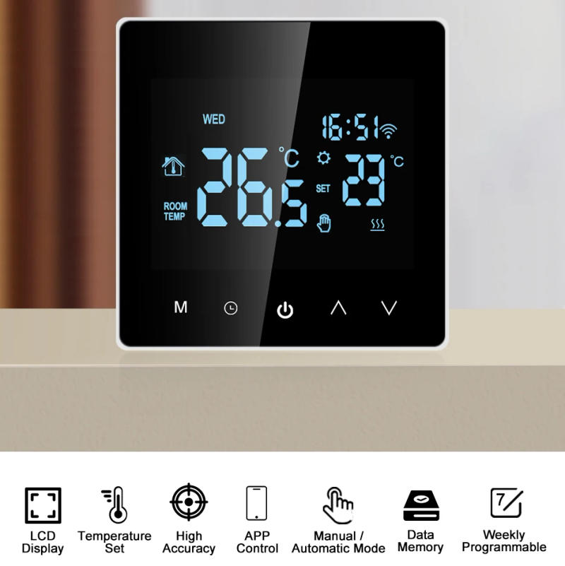 Description Picture 4 of itemTuya Smart Wifi Thermostat Electric Floor Heating Water/Gas Boiler LCD Digital Touch Temperature Control for Google Home Alexa