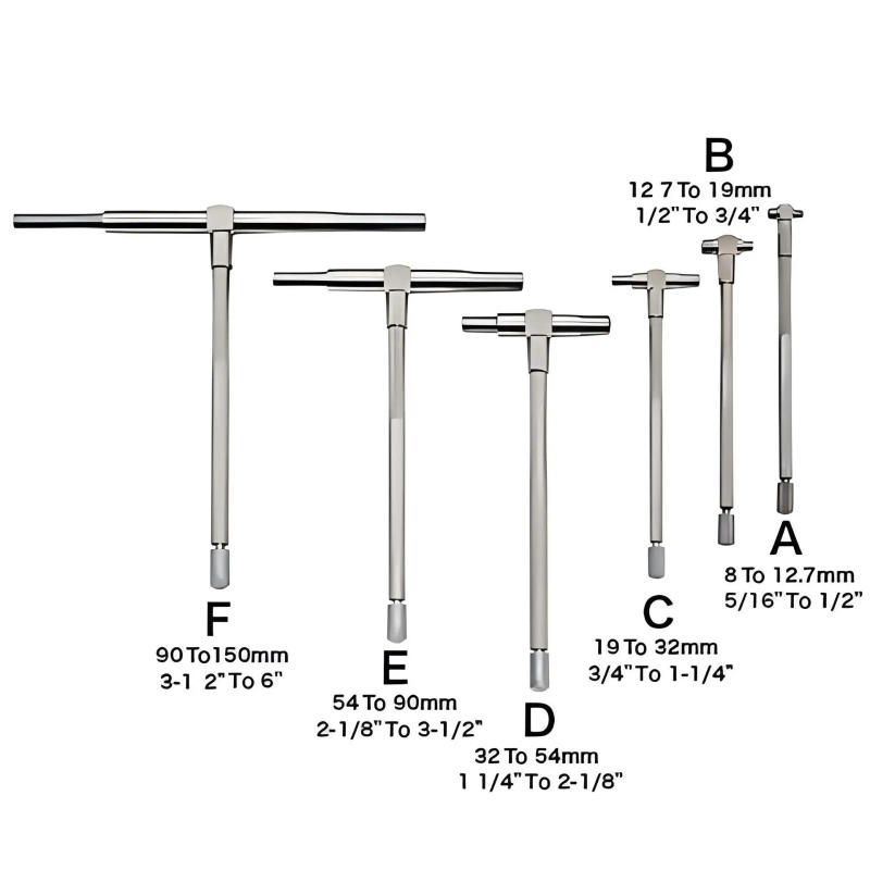 Description Picture 3 of item8-150mm (5/16 "-6") Telescoping Gauge set 6pcs internal gauge 4pcs Hole Gauges for Quick inside measurements of holes