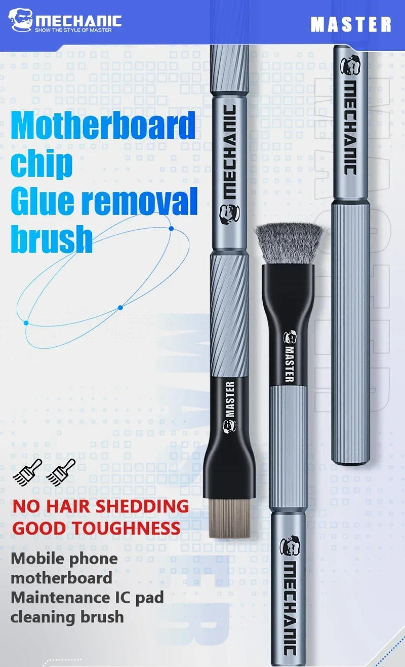 Description Picture 3 of itemMECHANIC Motherboard Chip Glue Removal Brush Chip Dust Cleaning Tin Removal Polishing Brush Hand Tools Set for Cell Phone Repair