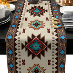 Boho American Indian Style Linen Table Runners Dresser Scarves Table Decor Reusable Kitchen Dining Table Runners Party Decor