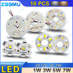 10 PCS 1W 3W 5W 7W High Bright LED Light Panel Warm White 12V 24V SMD 2835 5730 Chip for DIY Downlight Spotlight