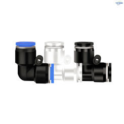 YICHENG PNEUMATIC Hose Connector Elbow 90° 2Ways 6MM- 6MM Tube OD Push to Connect Tube Quick Fittings Push Lock (Pack of 30)