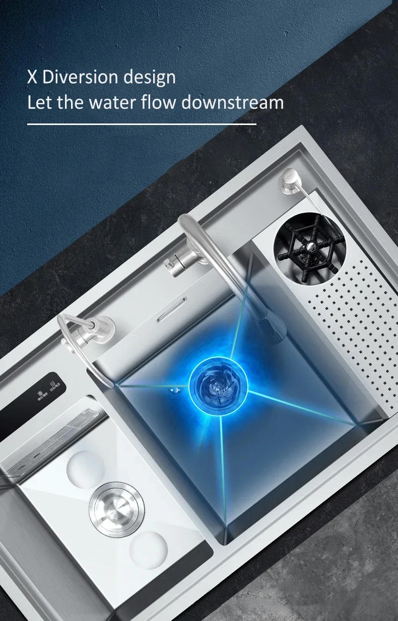 Description Picture 6 of itemHand Washing Machine304 Stainless Steel Kitchen Smart Fruit And Vegetable Ultrasonic Purification Sink