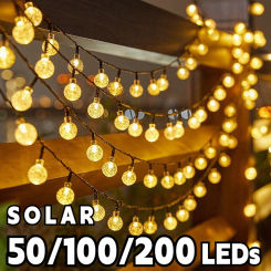 Solar Crystal Globe LED String Lights LED Solar Outdoor Light IP65 Fairy Light Christmas Garland For Garden Party Decor