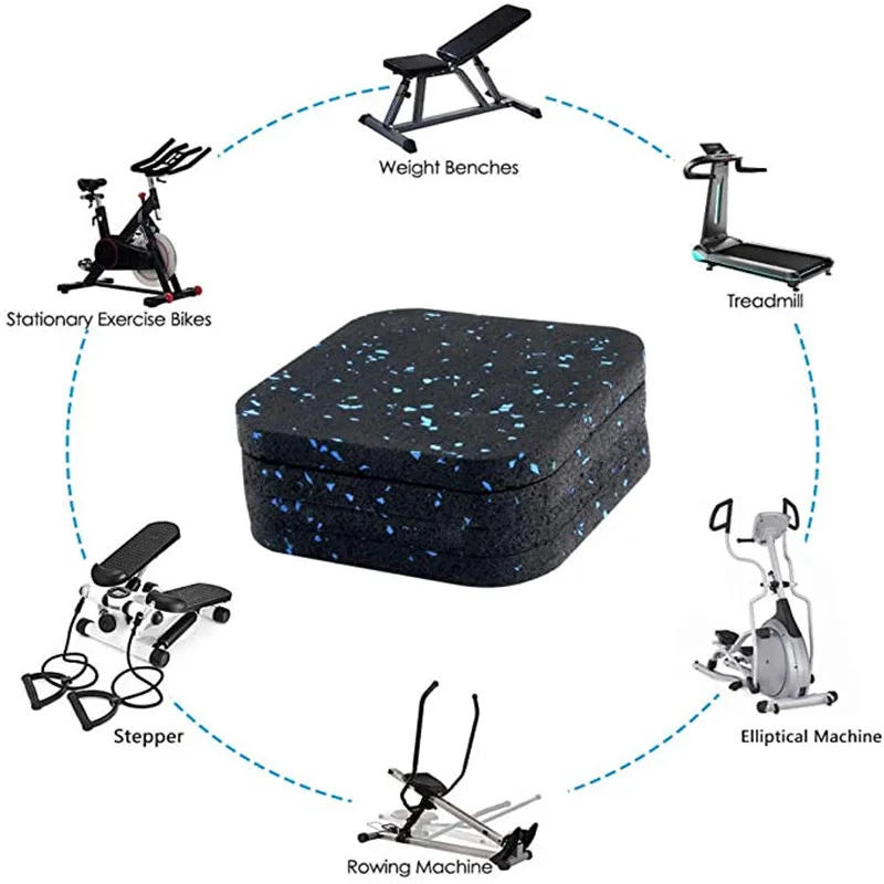 Description Picture 4 of item10*10cm Treadmill Mats Pads High Density Rubber Shock-proof Sound-Absorbing Cushioning Floor Mat Home Gym Exercise Equipment