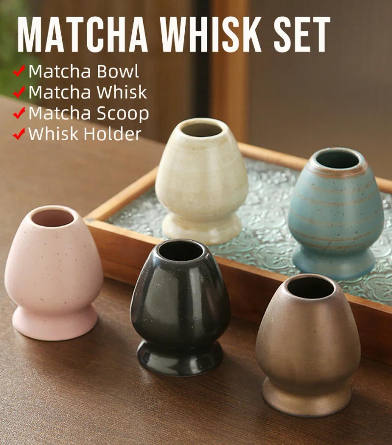 Description Picture 2 of itemJapanese Matcha Whisk Stand Tea Ceremony Matcha Bowl Bamboo Whisk Grinder Brushes Tea Tools Holder Tea Accessories Teaware
