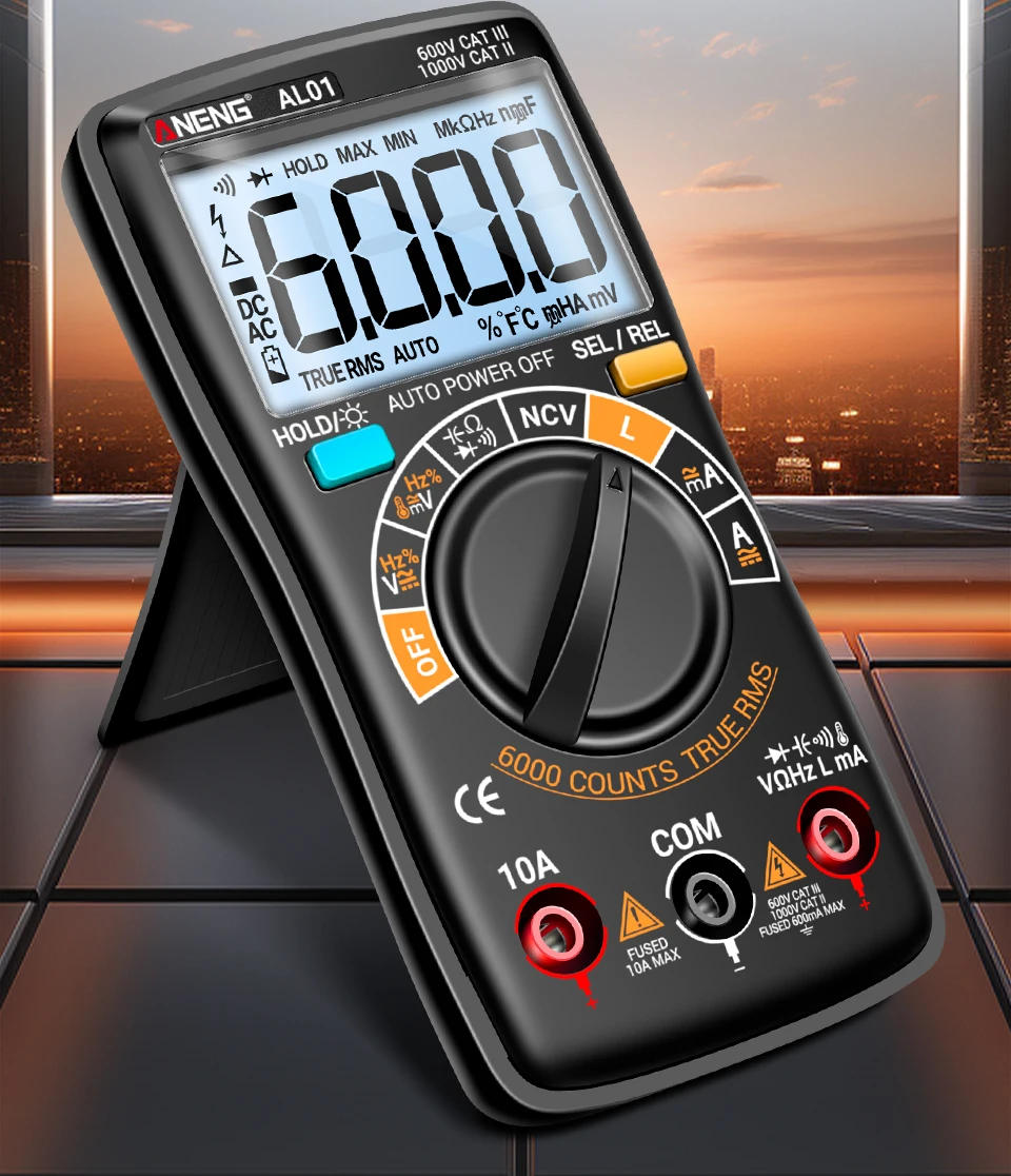 Description Picture 4 of itemANENG AL01 L Inductance Digital Multimeters True RMS NCV Handheld 6000 Counts Tester AC/DC Votage Current Resistance Ohm Tool